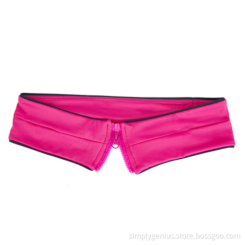 Invisible large capacity running flip waist belt fits for phone, card, keys w/ 3 pockets